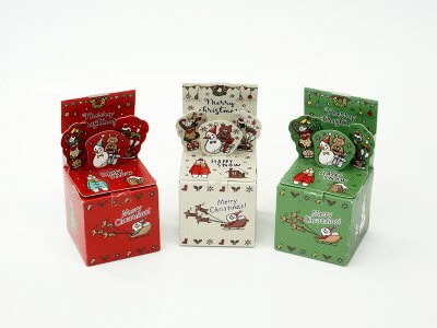 クリスマス6cm CUBE型 PoppyBox／ポップアップ／ボックス／お菓子／キューブ型 | 飛び出すパッケージ「PoppyBox」