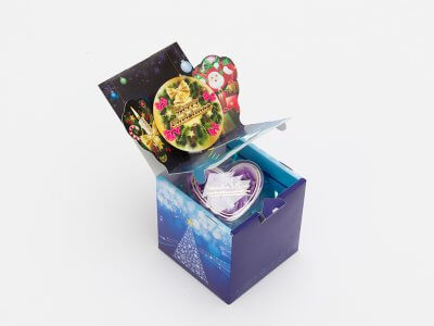 クリスマス　10cmキューブ型　PoppyBox／ポップアップ／ボックス／お菓子 | 飛び出すパッケージ「PoppyBox」