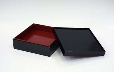 折箱（黒）／紙製お重箱／Ｖカット／木目 | 貼り箱・貼箱