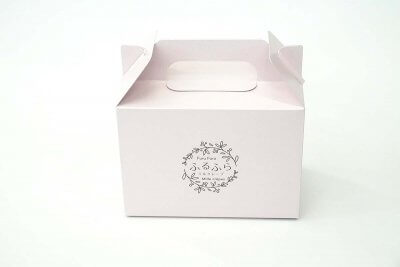 ケーキ箱／オリジナル／ピンク／ロゴ印刷 | 化粧箱・パッケージ