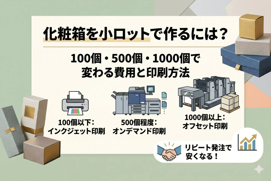 化粧箱を小ロットで作るには？タイトル